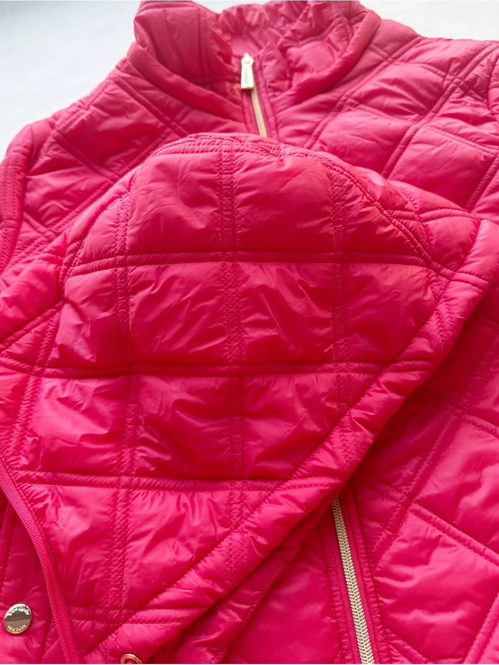 Kate Spade New Water Resistant Quilted Jacket with Removable Hood size XL NWT
